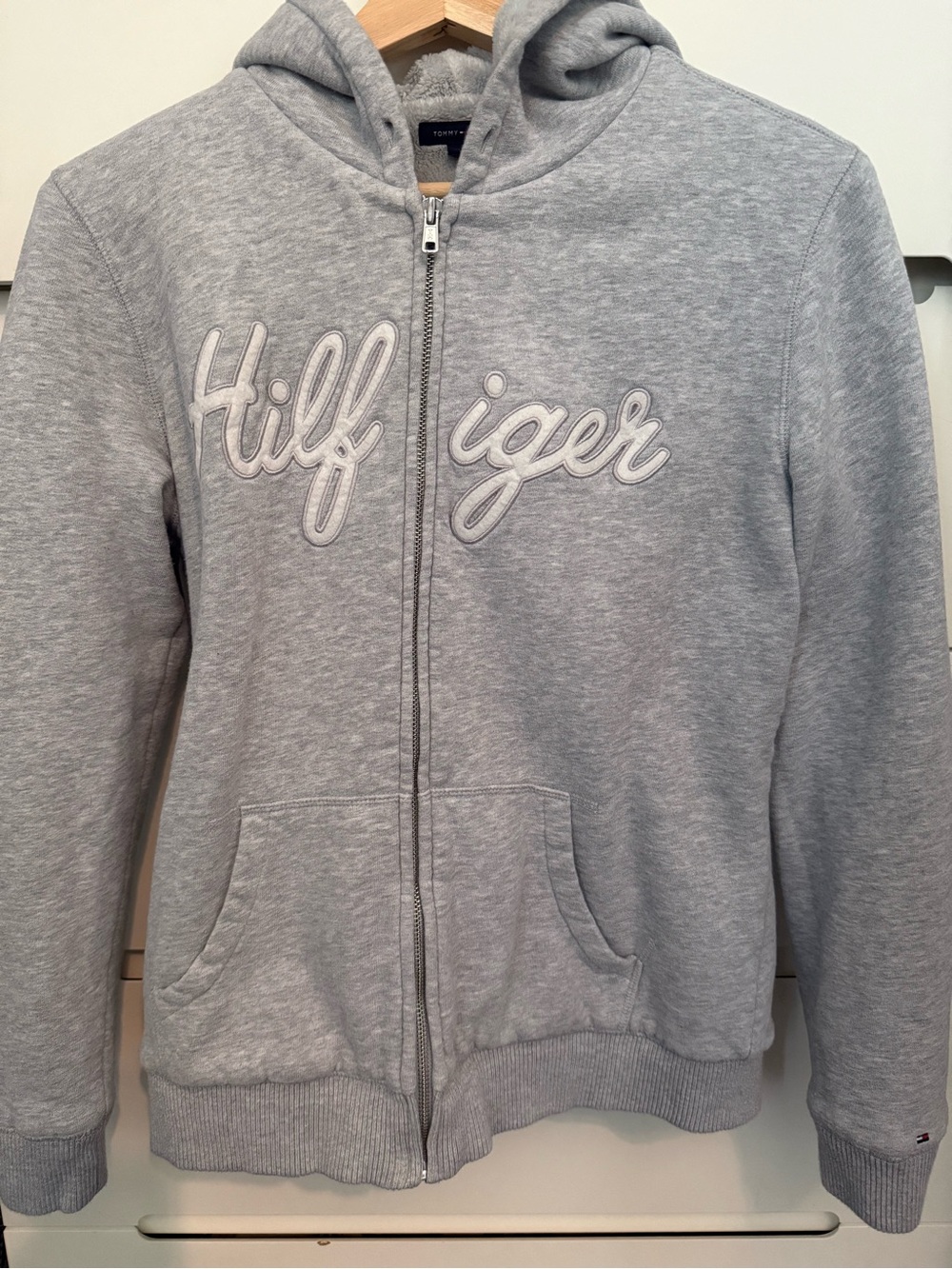 Gray Tommy Hilfiger fleece zip up